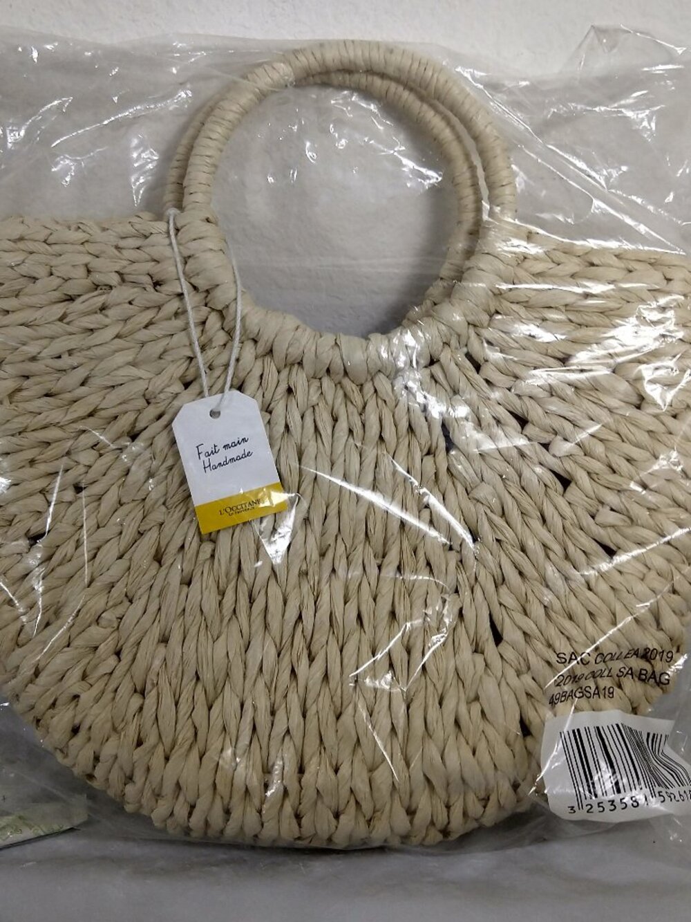 L'Occitane Straw Woven Tote Bag NEW